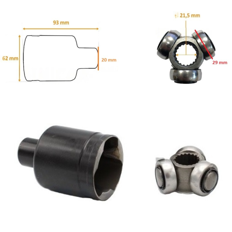 GIUNTO OMOCINETICO LATO CAMBIO TRIPODE CON CROCIERA