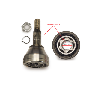 Giunto omocinetico lato ruota Aixam, Minauto, Ligier, Microcar, Chatenet, Casalini, Grecav, Jdm, ecc per minicar