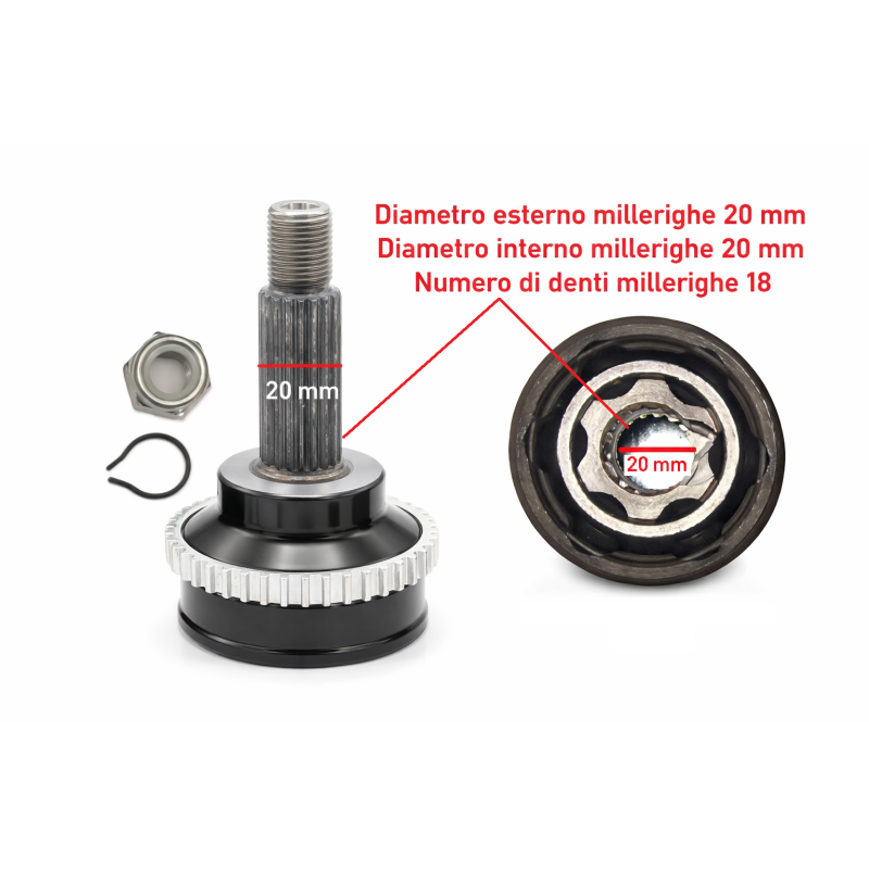 copie de copie de Semiasse doppio giunto cardano anteriore lato destro o sinistro Aixam, Minauto