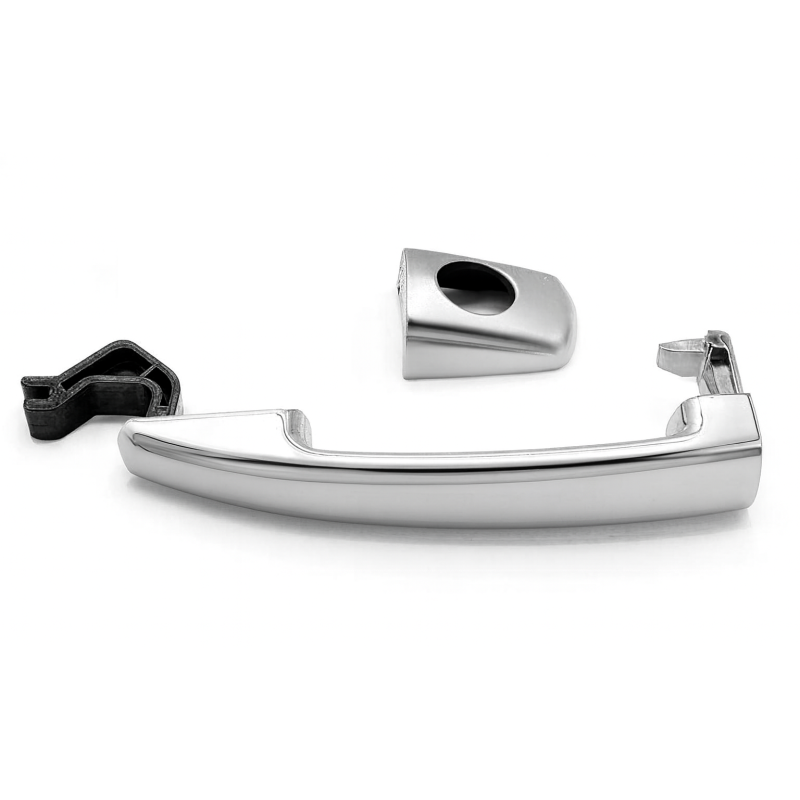Maniglia porta esterna cromata completa di cover bucata Ligier, Chatenet, Bellier, 1402655, 0240036, 02100120