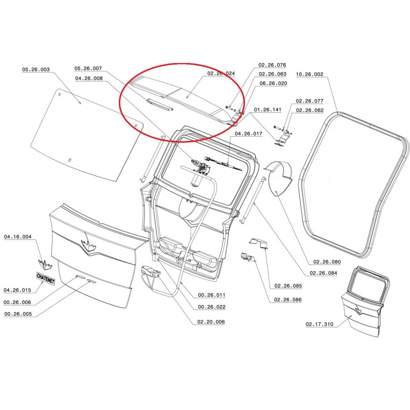 SPOILER PORTELLONE CH26 E CH26 EVO - 02.26.024