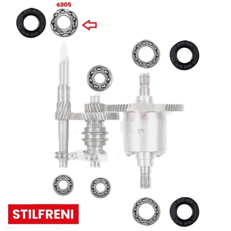 KIT CUSCINETTI E PARAOLI PER REVISIONE CAMBIO STILFERNI