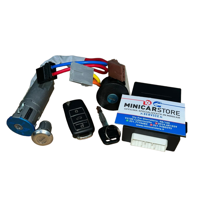 KIT SERRATURE, BLOCCH. CHIAVE, CHIAVE, TELECOMANDO FLIPKEY, TAPPO GASOLIO, CENTRALINA AIXAM