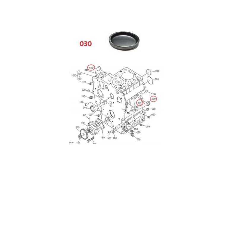 TAPPO MONOBLOCCO MOTORE KUBOTA Z402 Z482 Z482-EB4