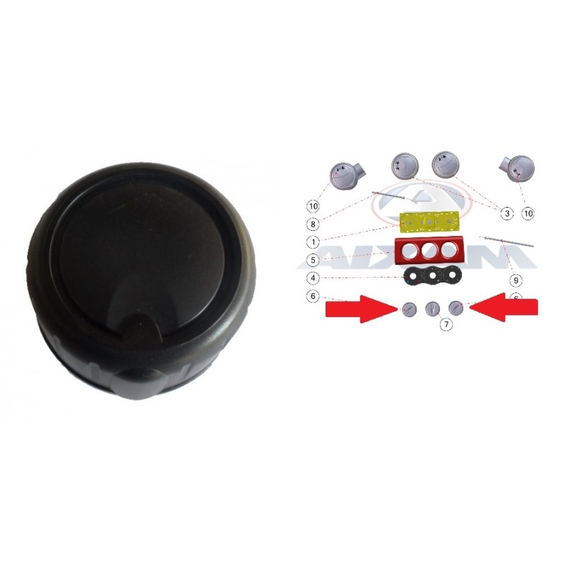 MANOPOLA RISCALDAMENTO LATERALE NERA AIXAM MINAUTO