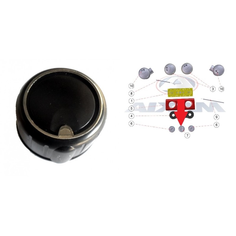 MANOPOLA RISCALDAMENTO CENTRALE CROMATA AIXAM MINAUTO 2AP029