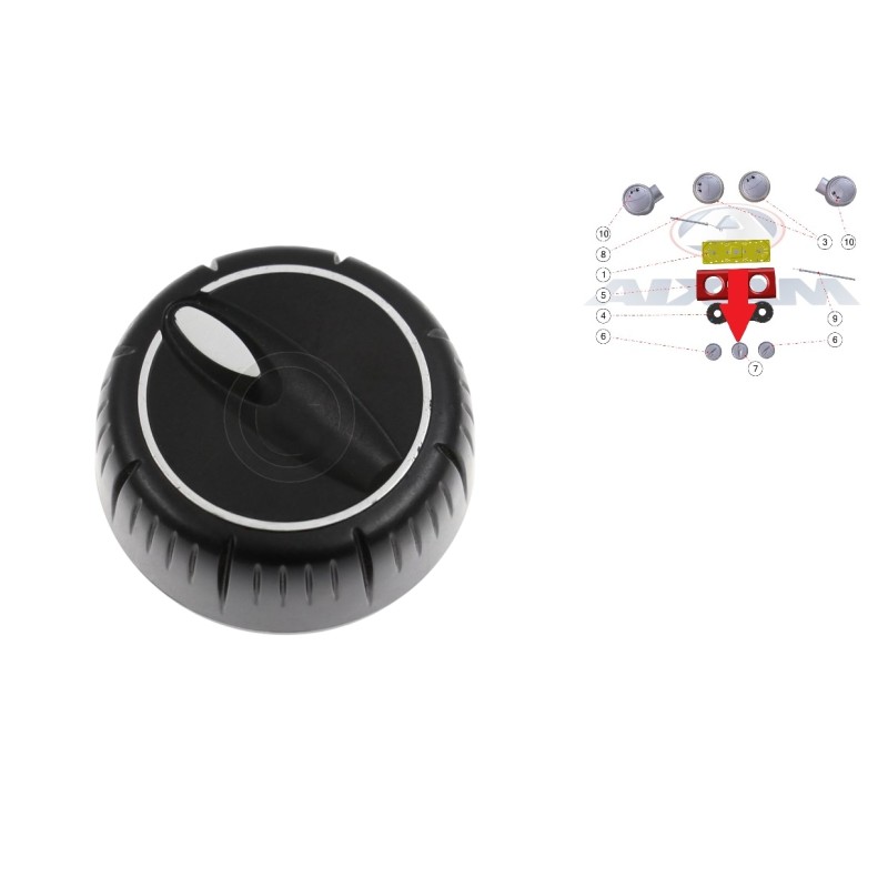 MANOPOLA RISCALDAMENTO CENTRALE CROMATA AIXAM MINAUTO 2AY029