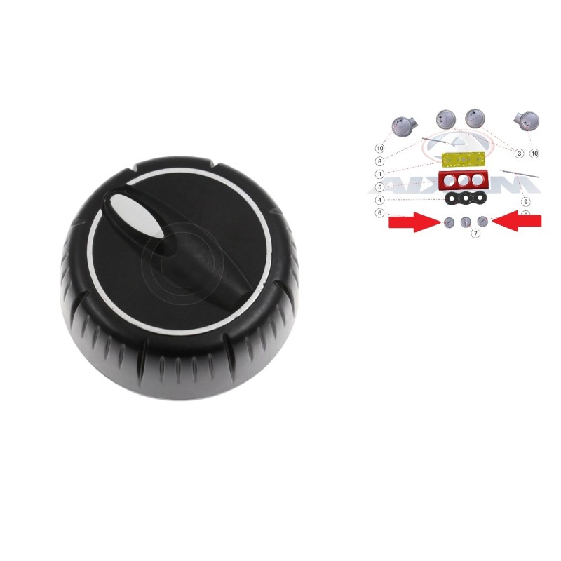 MANOPOLA RISCALDAMENTO LATERALE CROMATA AIXAM MINAUTO 2AZ029