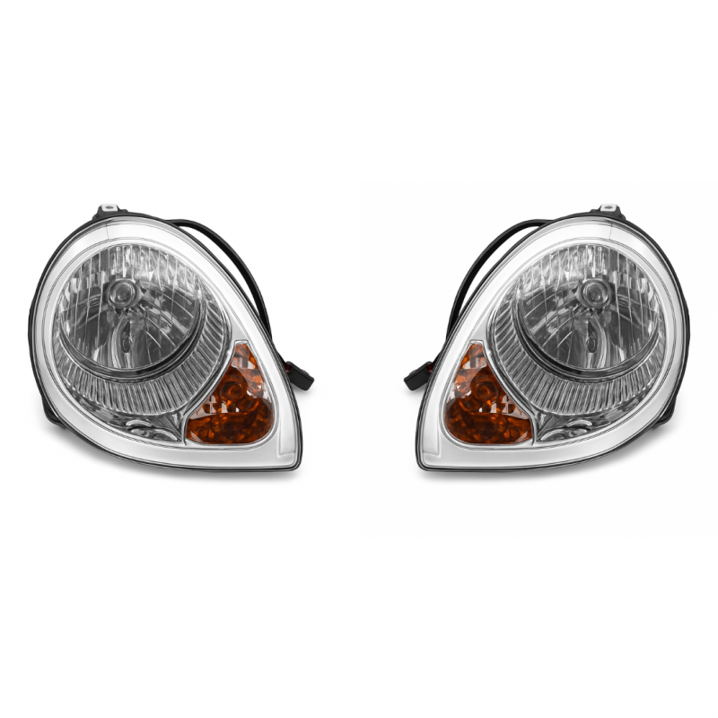 Fari fanali parte anteriore fondo cromato Aixam Minauto 8r003 8r004
